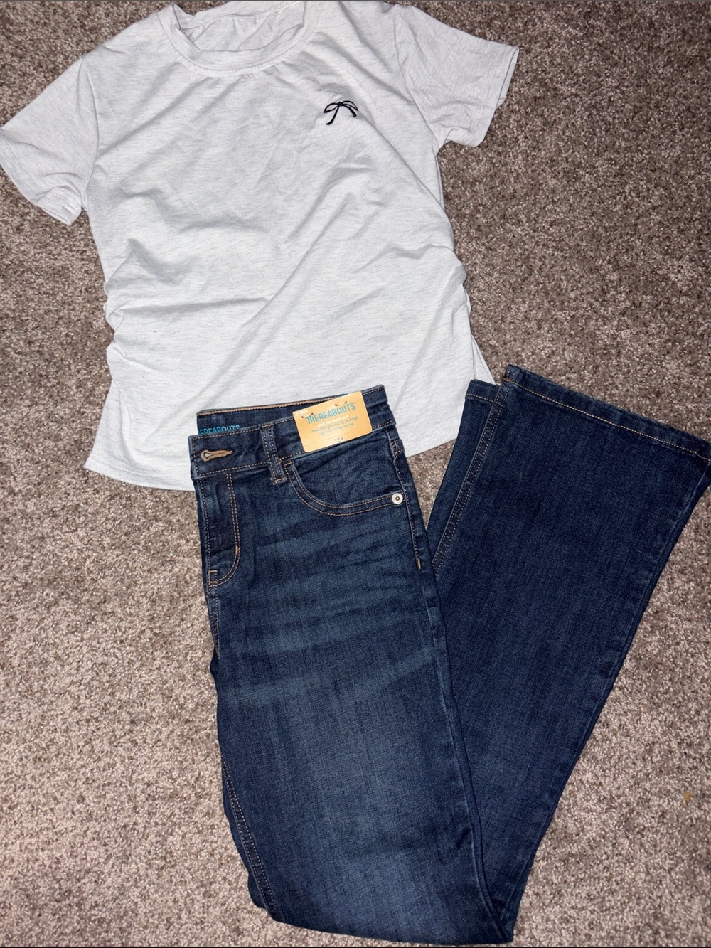 Thereabouts Dark Blue mid-rise boot cut Jeans size 12 reg / size 12 youth top